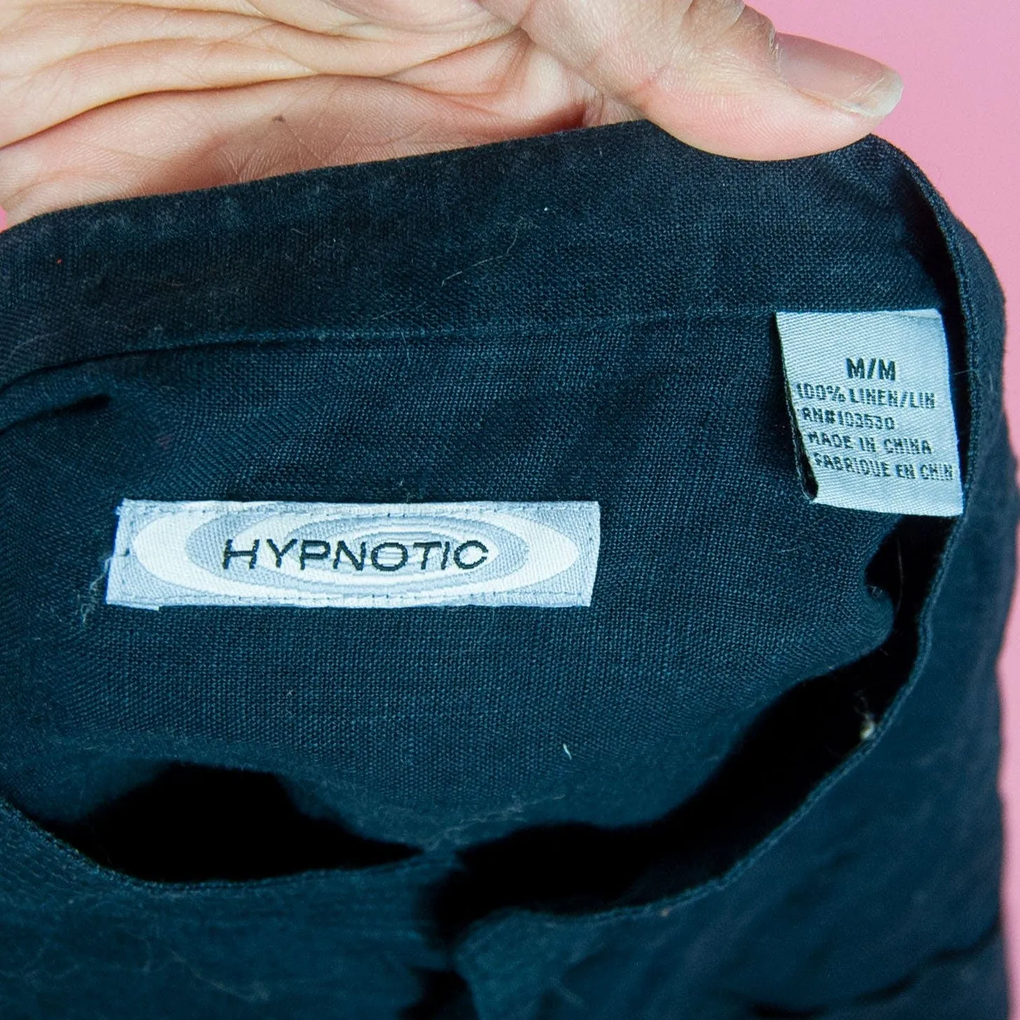 00's Black Linen Button Up by Hypnotic