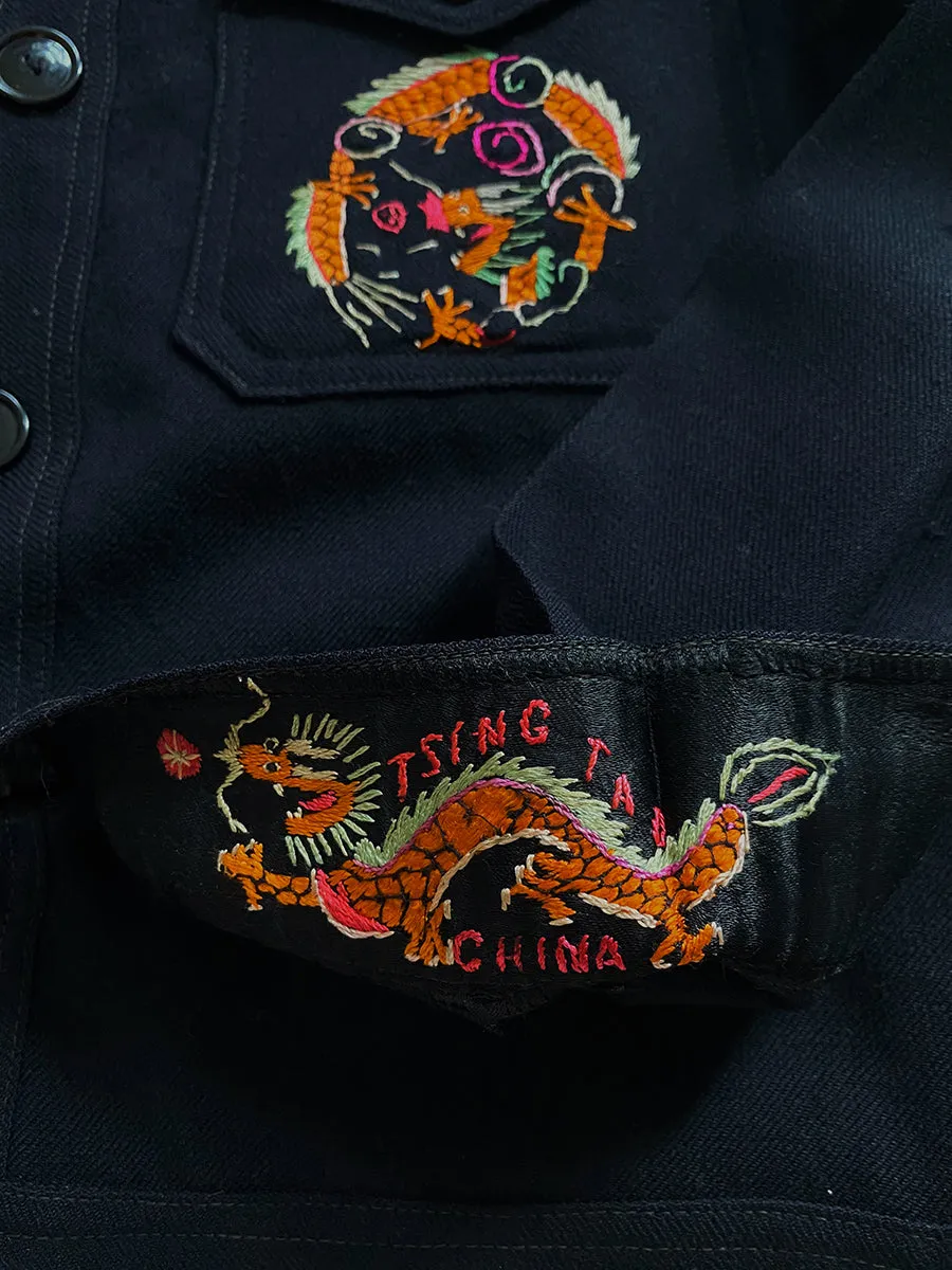 1940's Wool Embroidered WWII Souvenir Jacket