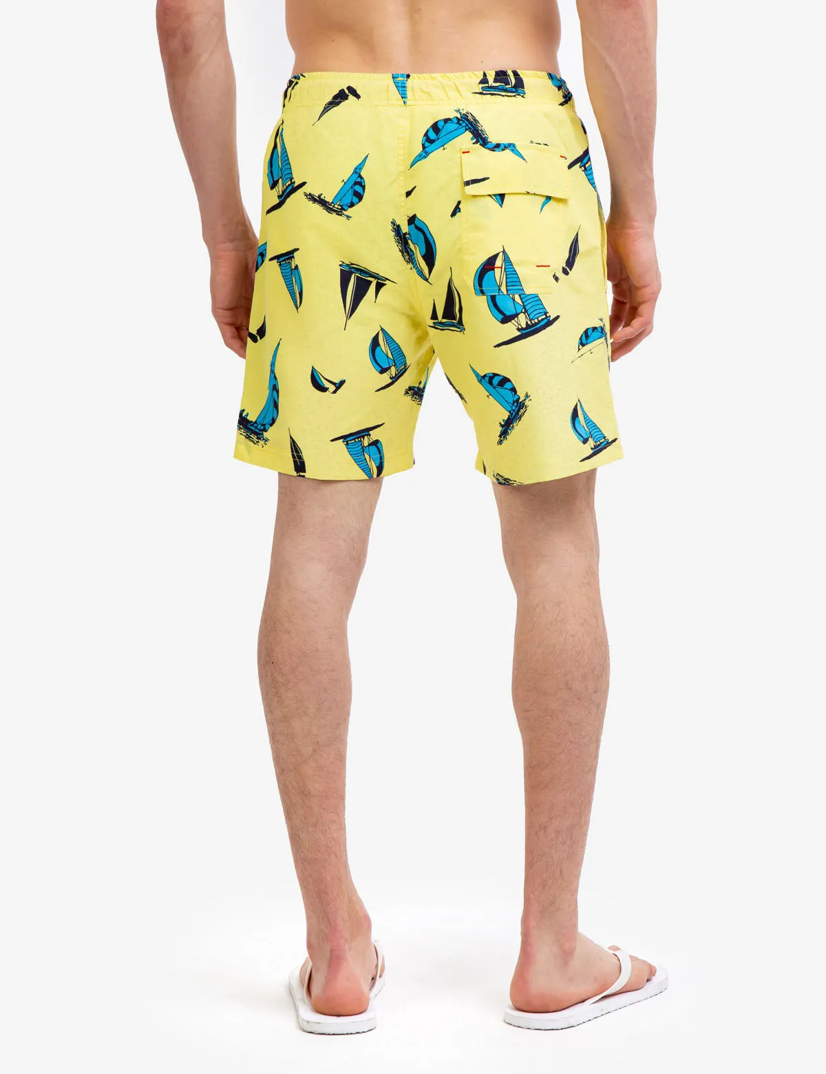 7" SAILBOAT PRINT SWIM TRUNKS