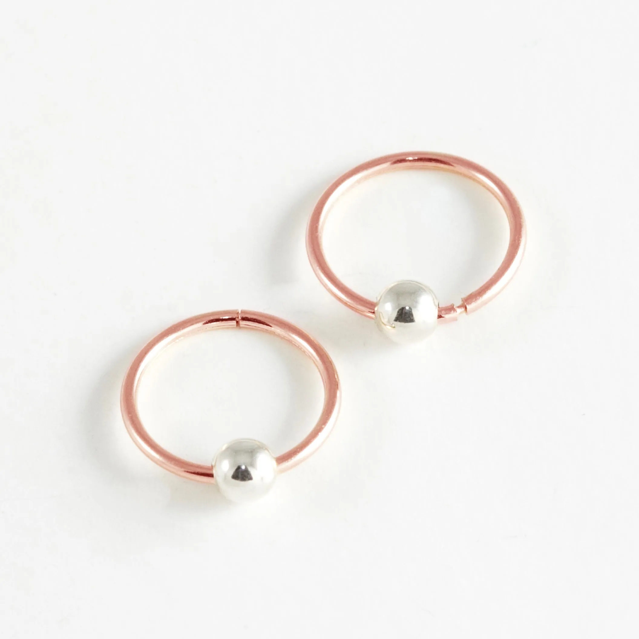 9mm Sleeper Hoop Earrings – 10k Rose Gold – Mini