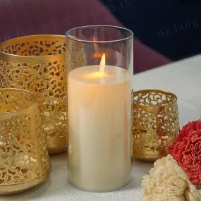 Acrylic Glass LED Moving Flame Pillar Candle