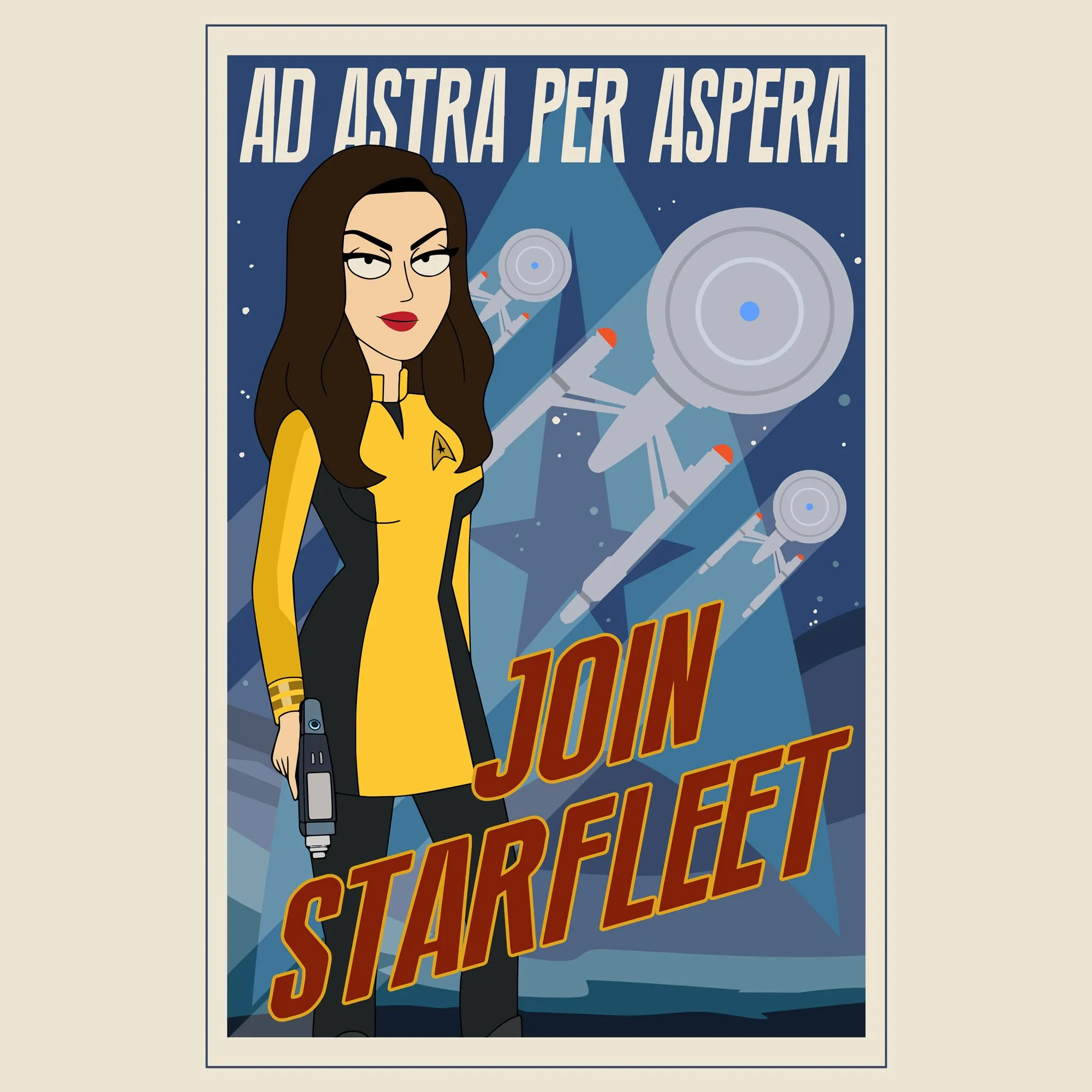 Ad Astra Cartoon Poster Natural Tee