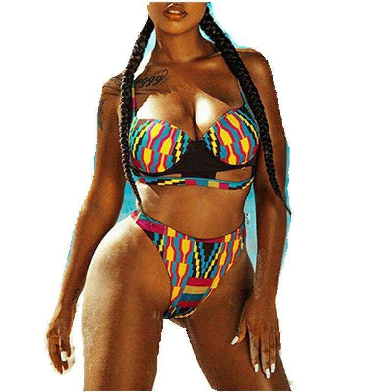 African Lady Bikini High Waist