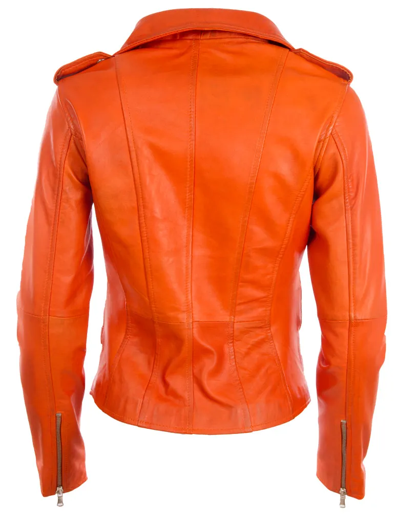 AGSM Women's Biker Jacket - Light Orange