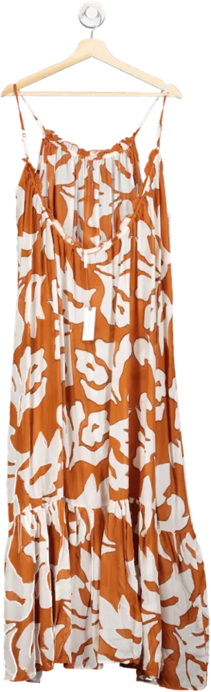 Anthropologie Orange The Malika Cover-up Maxi Dress UK S