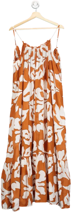 Anthropologie Orange The Malika Cover-up Maxi Dress UK S