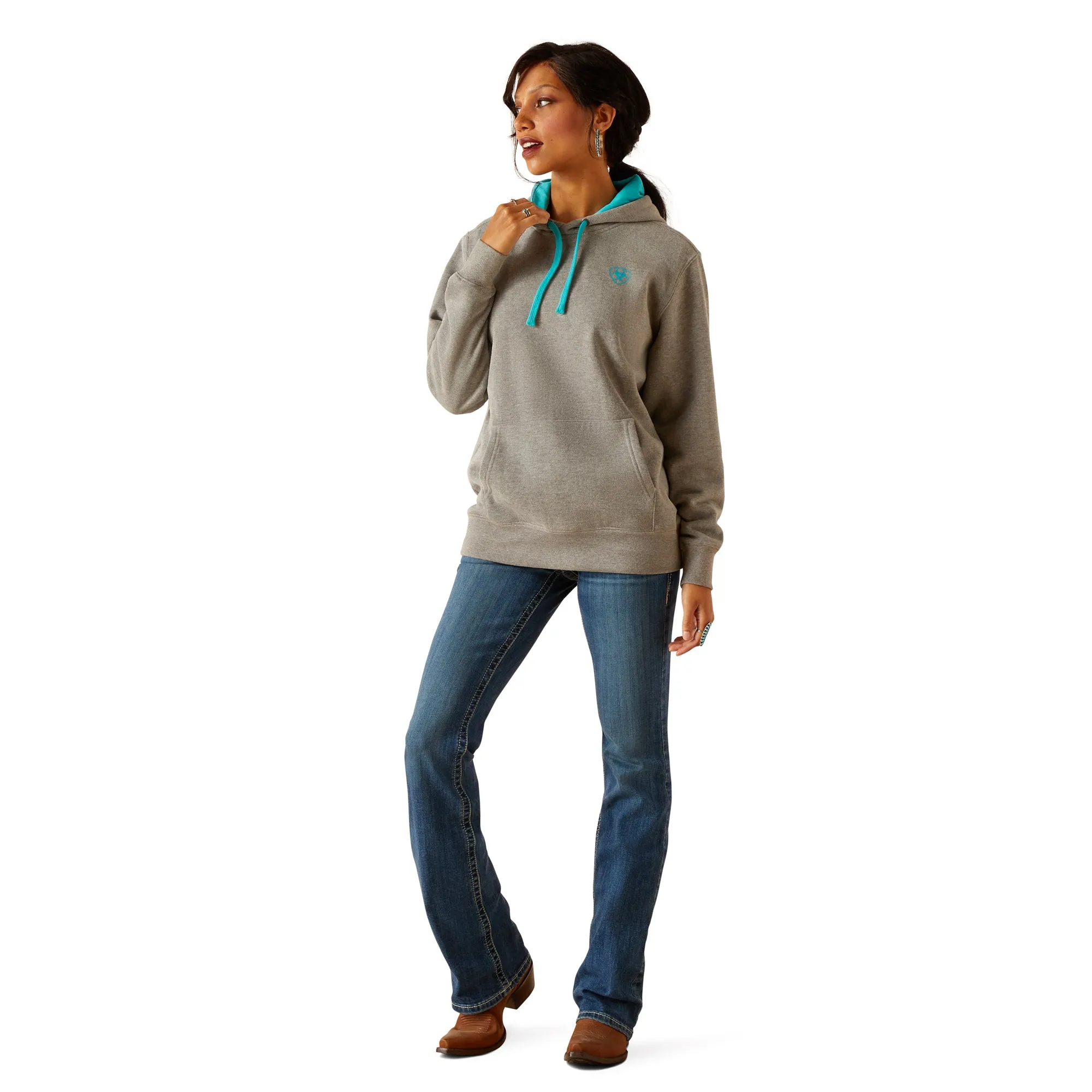 Ariat Ladies Equipment Heather Grey Hoodie 10048637