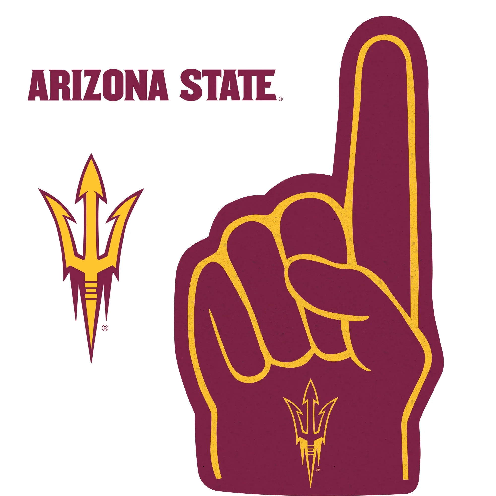 Arizona State Sun Devils:    Foam Finger        - Officially Licensed NCAA Removable     Adhesive Decal