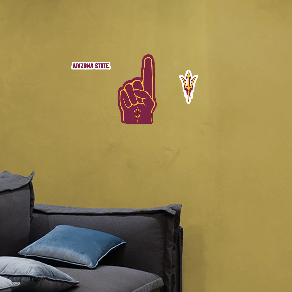 Arizona State Sun Devils:    Foam Finger        - Officially Licensed NCAA Removable     Adhesive Decal