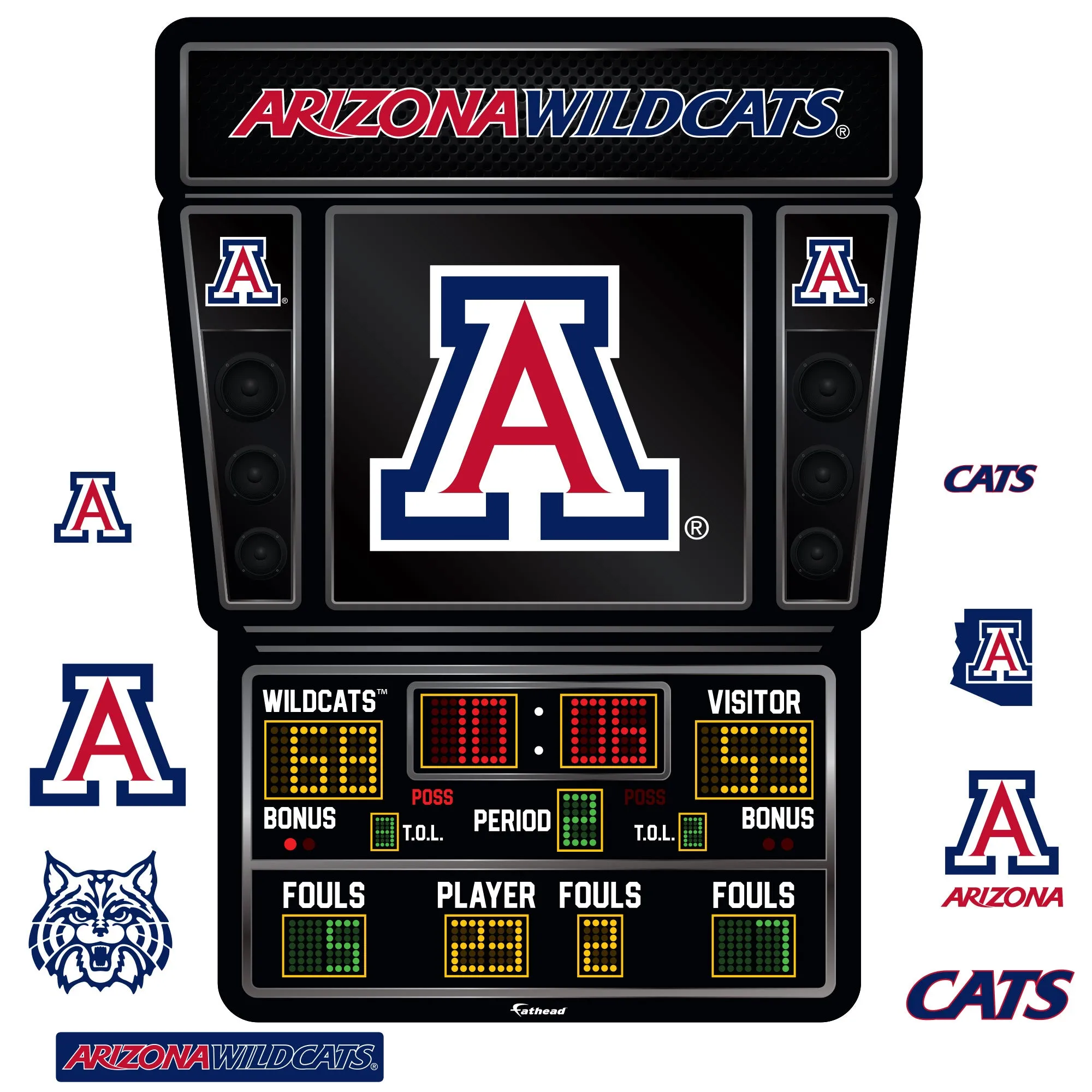 Arizona Wildcats:   Basketball Scoreboard        - Officially Licensed NCAA Removable     Adhesive Decal