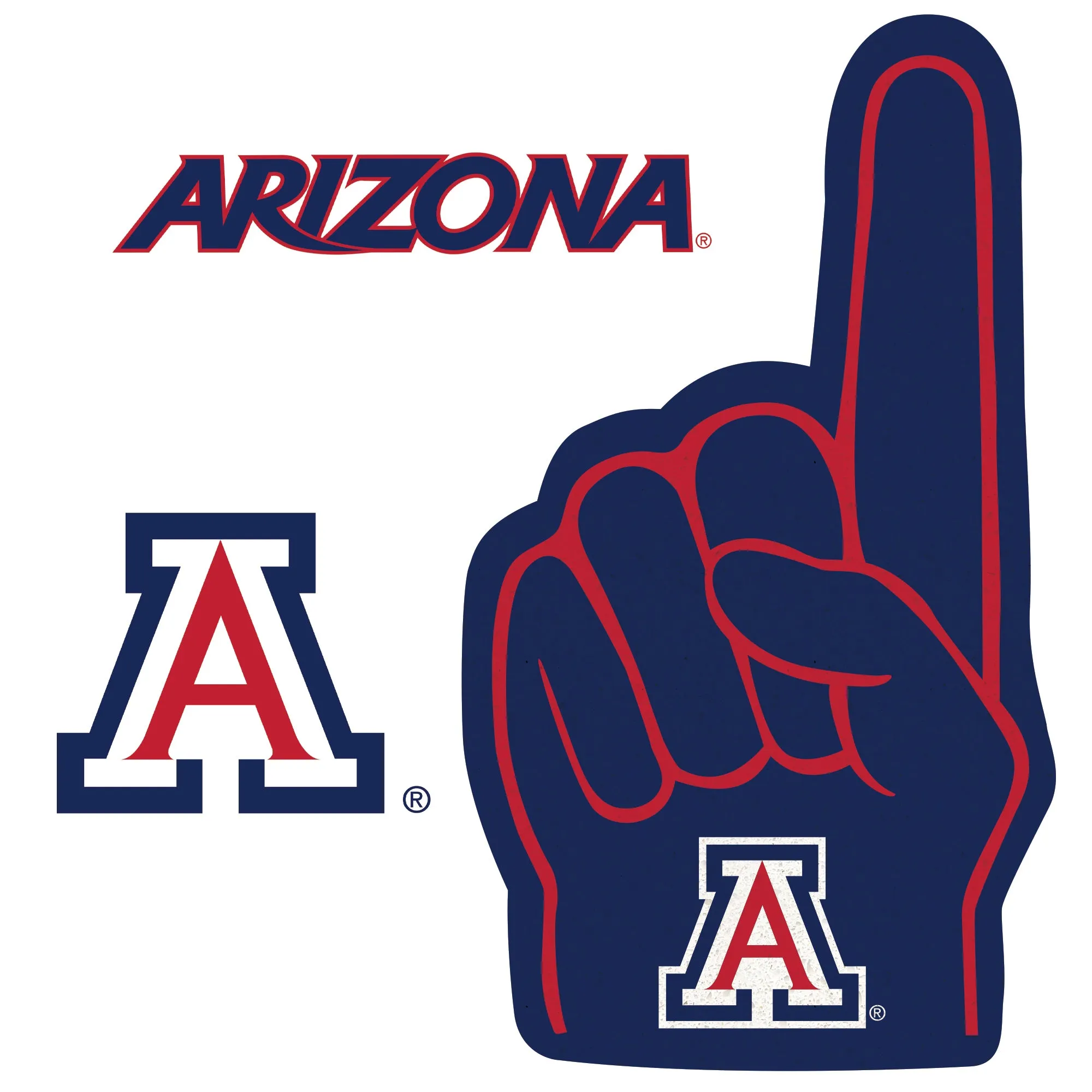 Arizona Wildcats:    Foam Finger        - Officially Licensed NCAA Removable     Adhesive Decal