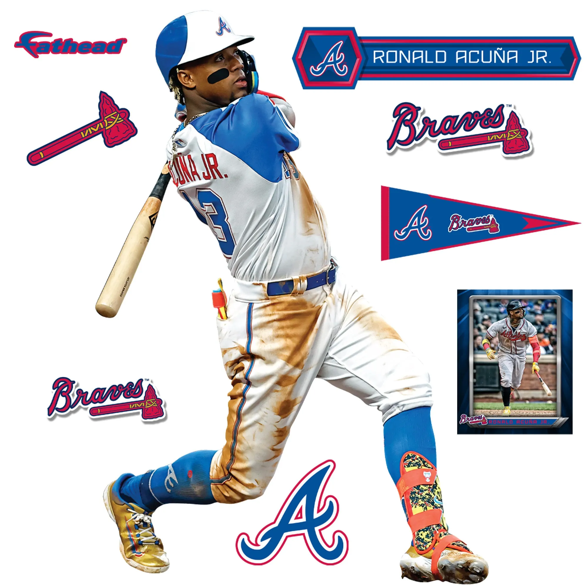 Atlanta Braves: Ronald Acuña Jr.  City Connect        - Officially Licensed MLB Removable     Adhesive Decal