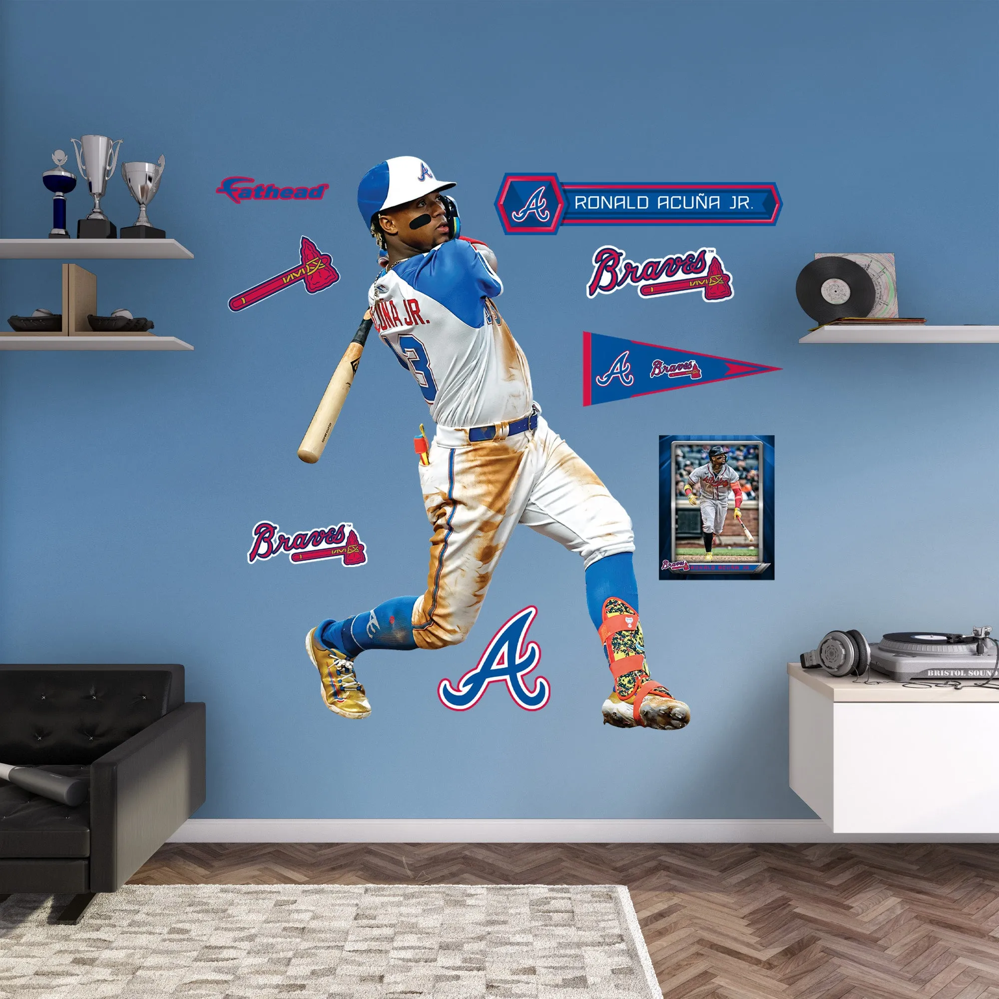 Atlanta Braves: Ronald Acuña Jr.  City Connect        - Officially Licensed MLB Removable     Adhesive Decal