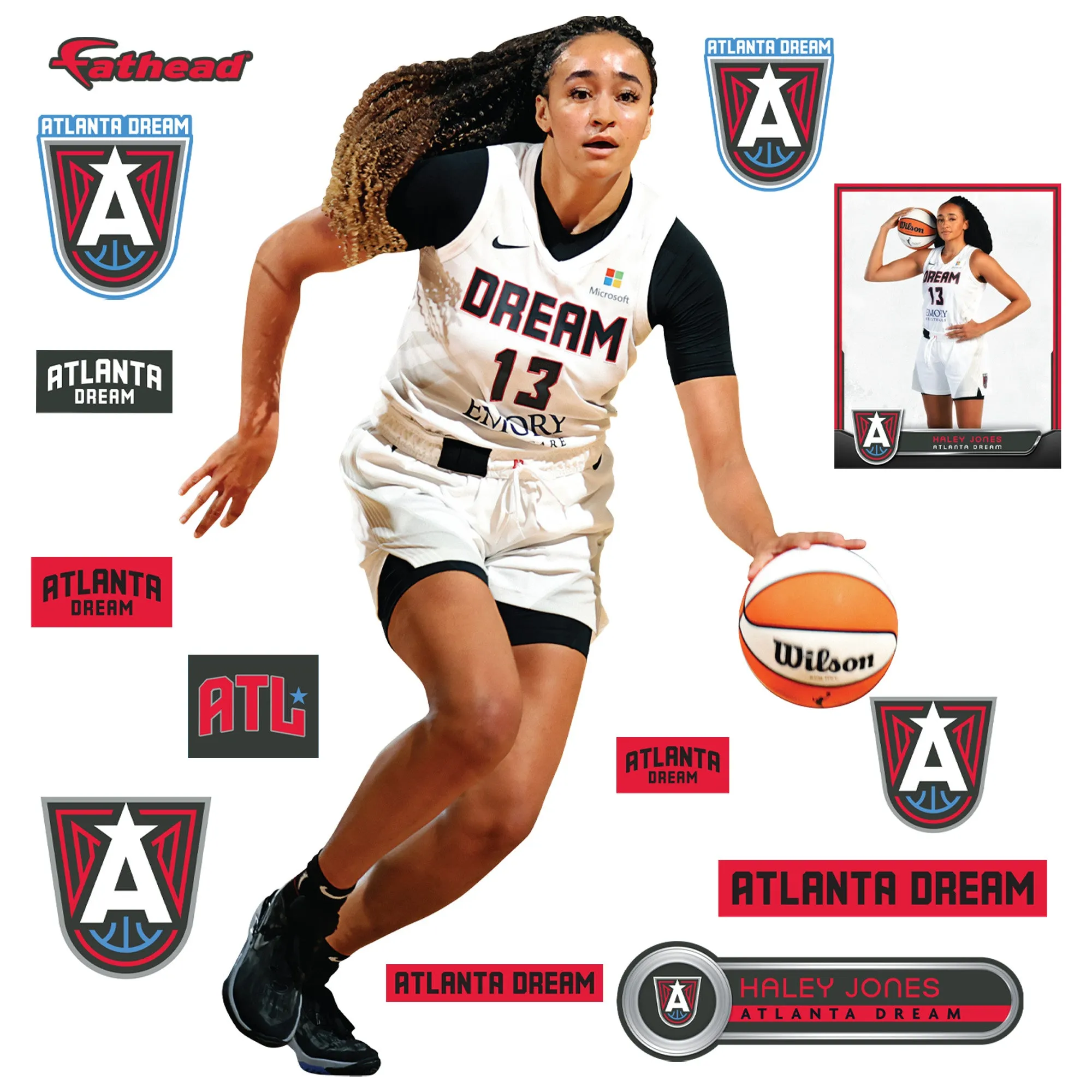 Atlanta Dream: Haley Jones         - Officially Licensed WNBA Removable     Adhesive Decal