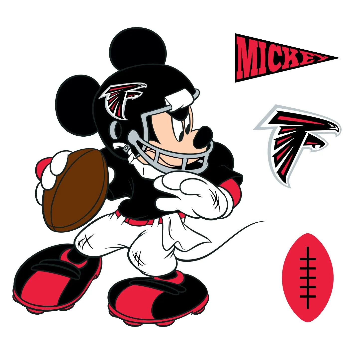 Atlanta Falcons: Mickey Mouse - Officially Licensed NFL Removable Adhesive Decal