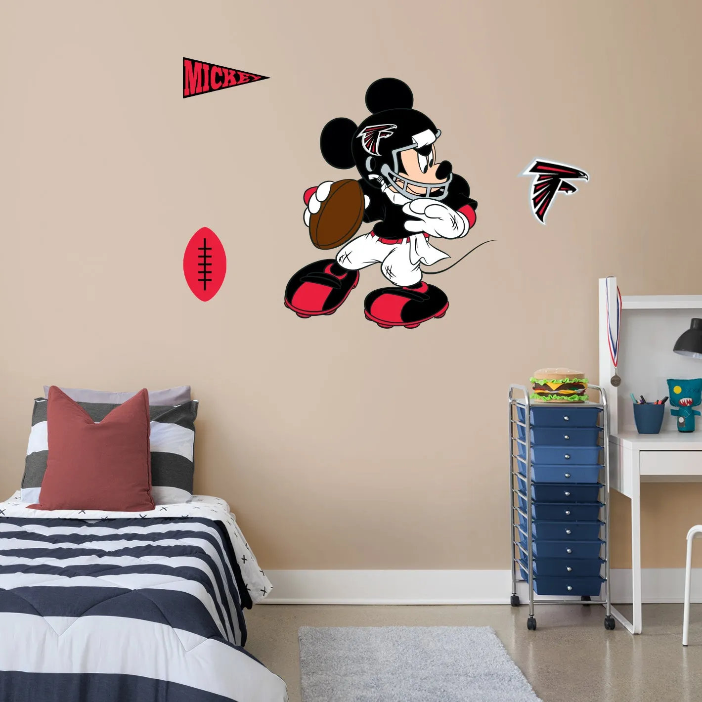 Atlanta Falcons: Mickey Mouse - Officially Licensed NFL Removable Adhesive Decal