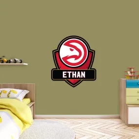 Atlanta Hawks: Badge Personalized Name - Officially Licensed NBA Removable Adhesive Decal