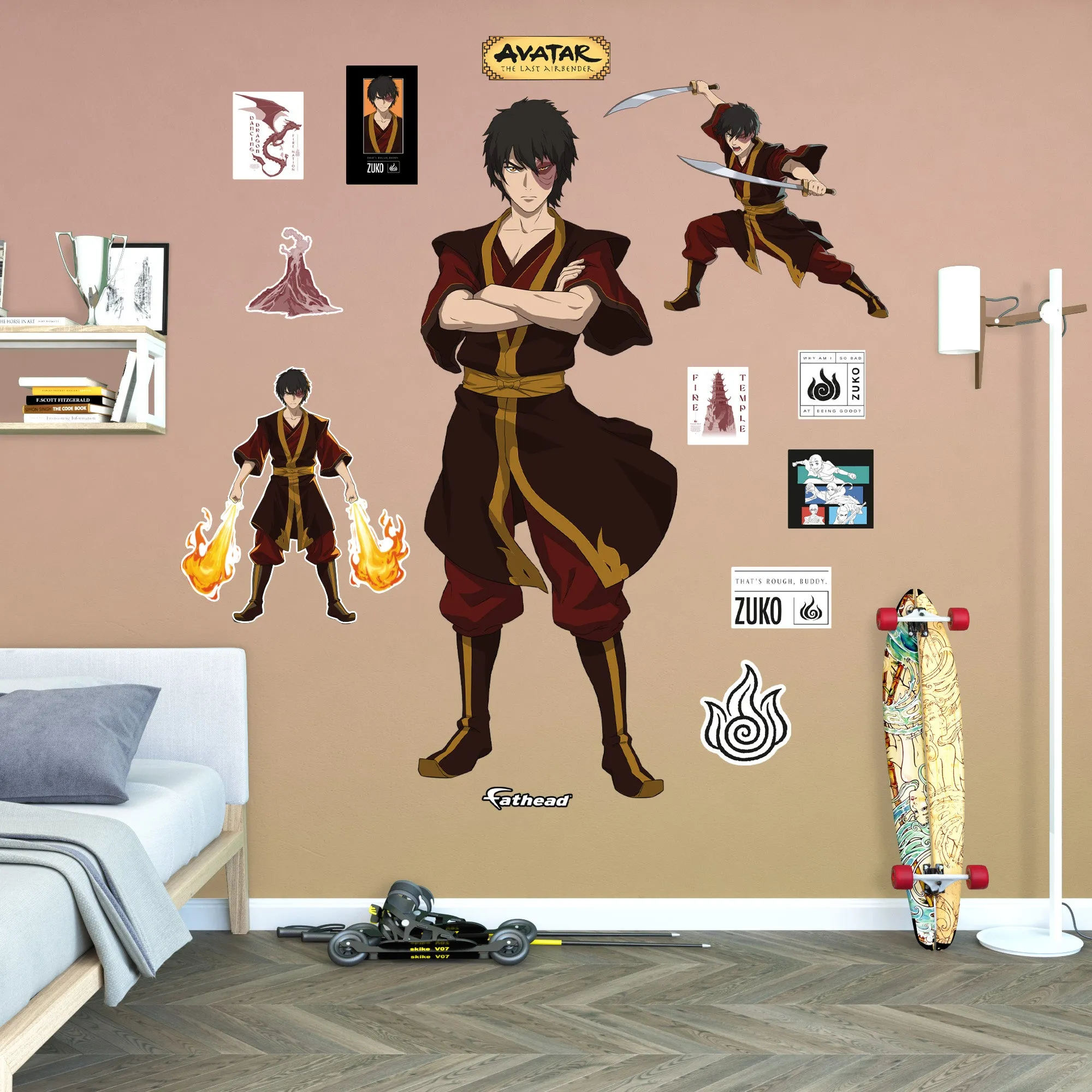 Avatar The Last Airbender: Zuko RealBigs        - Officially Licensed Nickelodeon Removable     Adhesive Decal