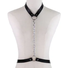 'Back for more' PU Body Harness Goth Alternative