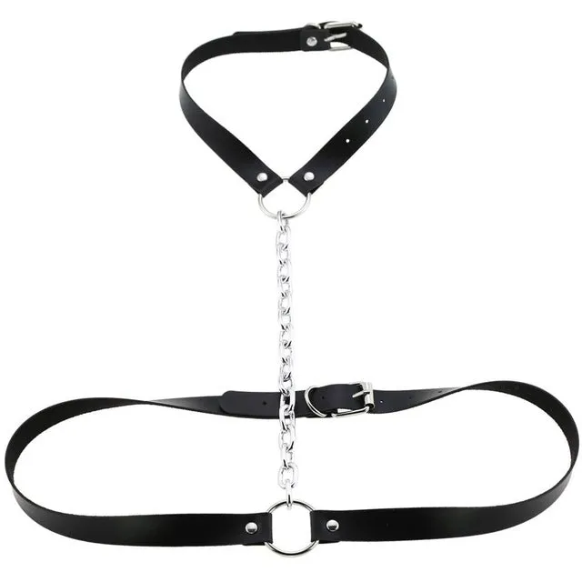 'Back for more' PU Body Harness Goth Alternative