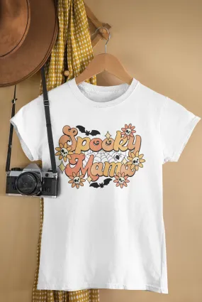 Bats Flowers And Skulls Summer "Spooky Mama" Tee - Unisex Shirt