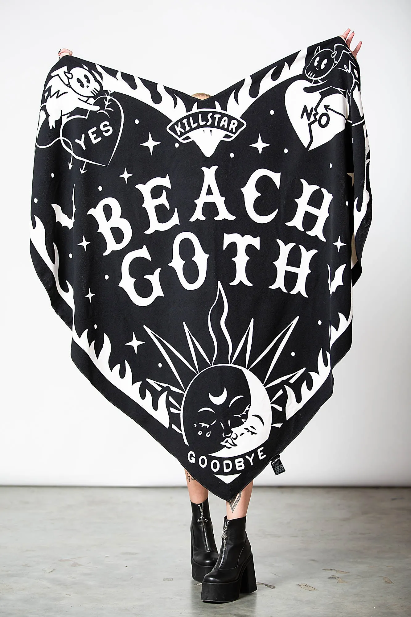 Beach Goth Heart Towel