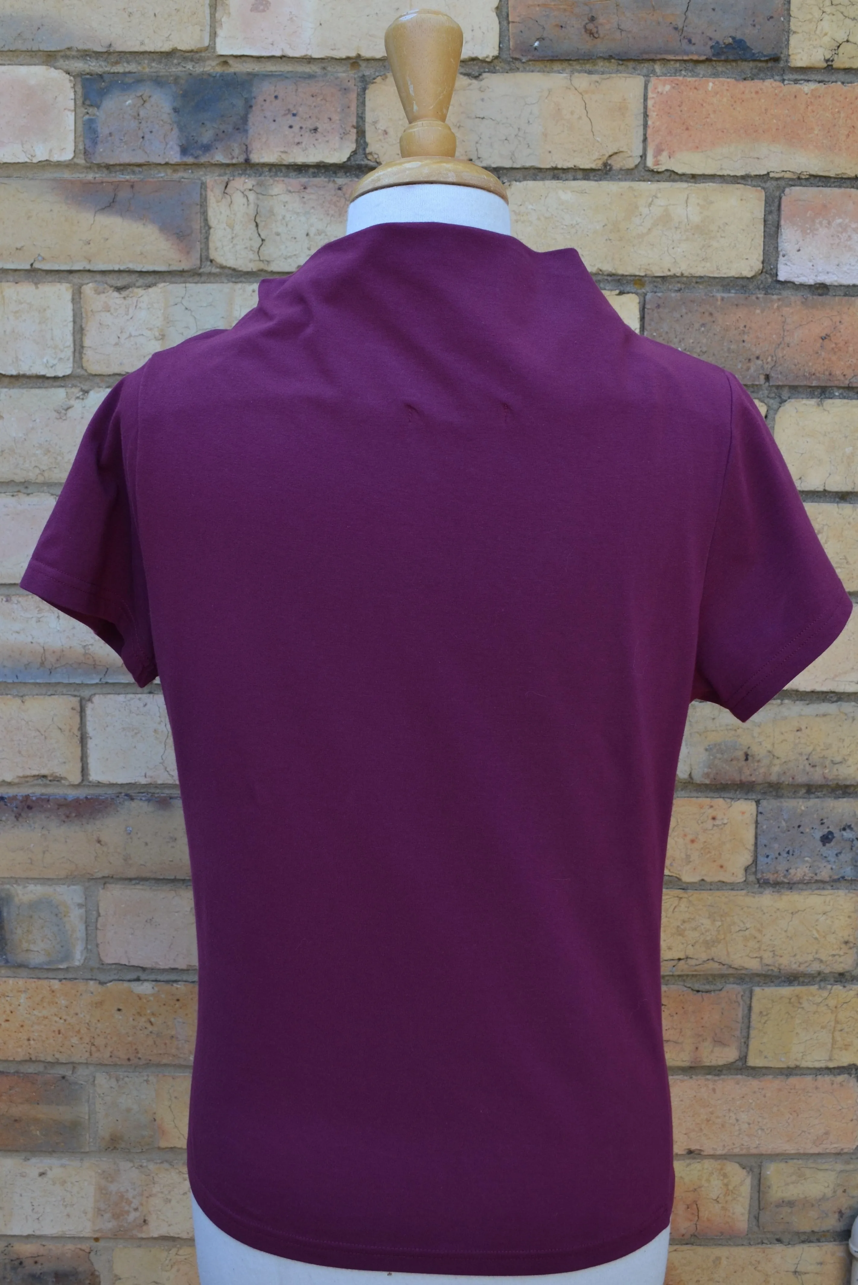 Berserk Burgundy Cotton Elastane Cowl T Shirt