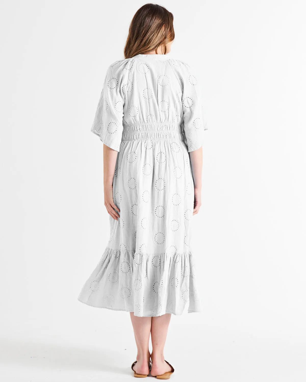 Betty Basics Broderie Dress White