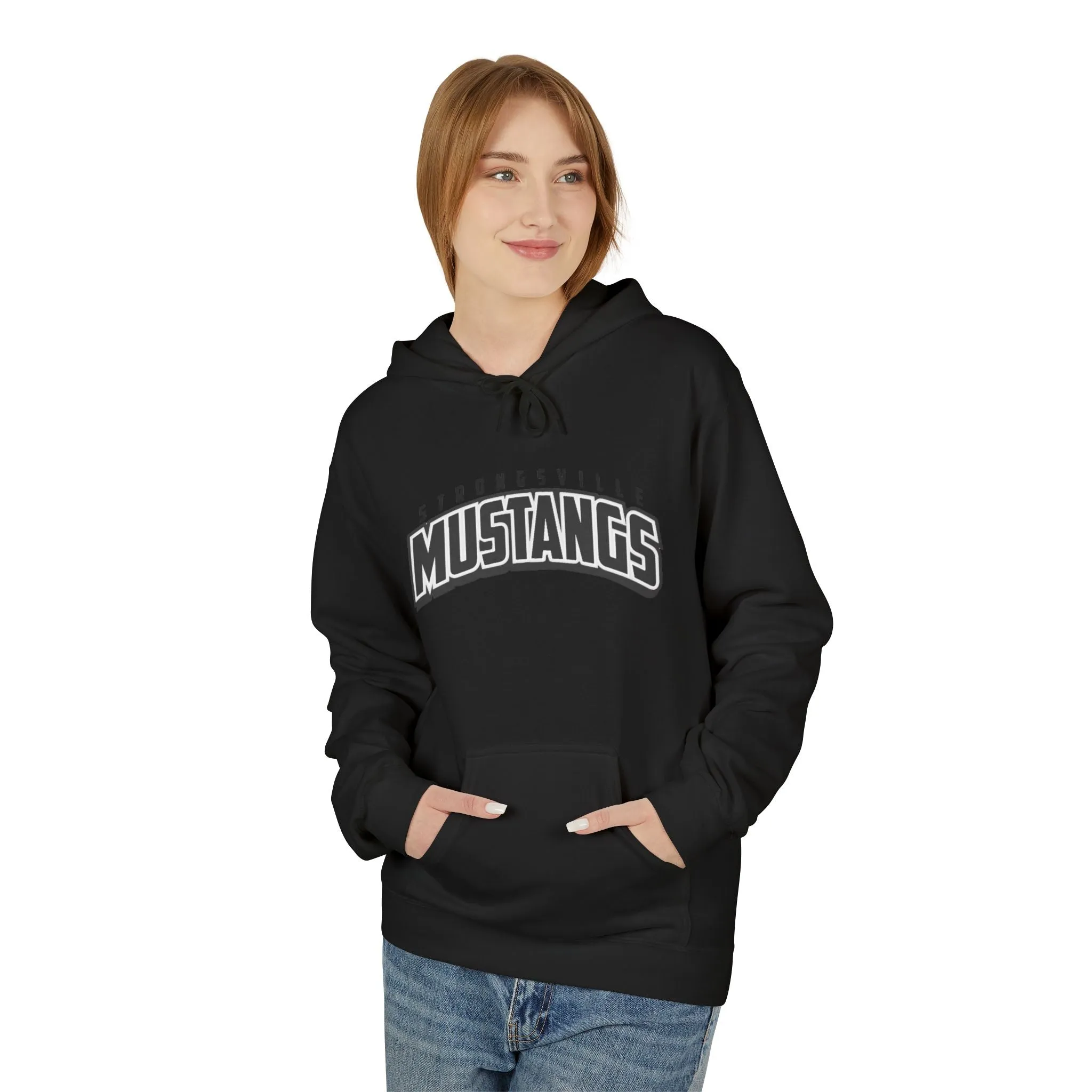 Black Logo Unisex Midweight Softstyle Fleece Hoodie