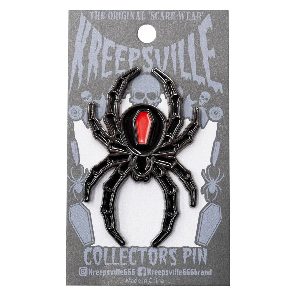 Black Widow Spider Enamel Pin