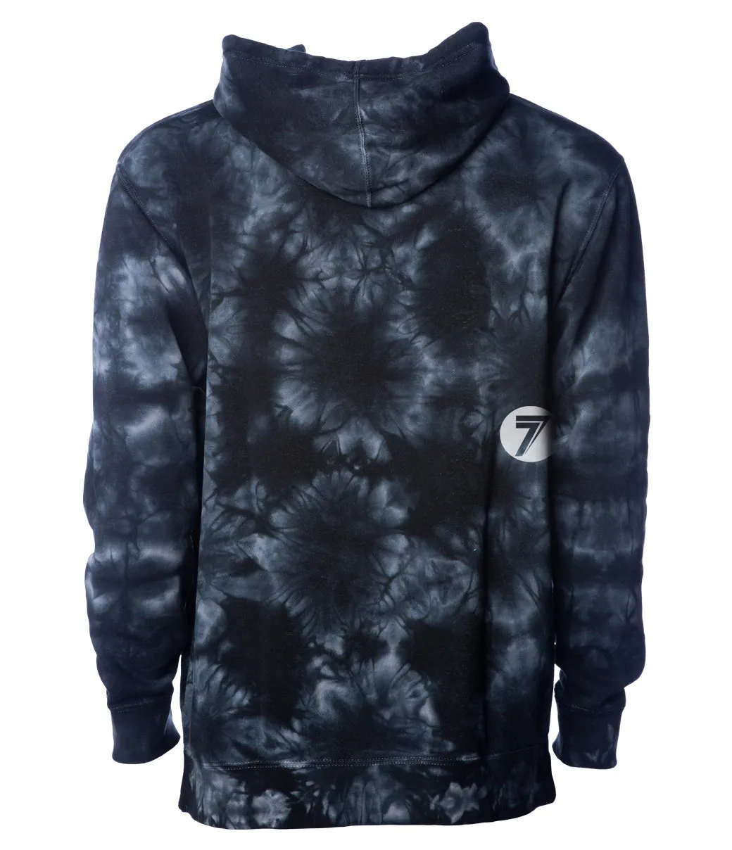 Brand Hoodie Navy Tie Dye