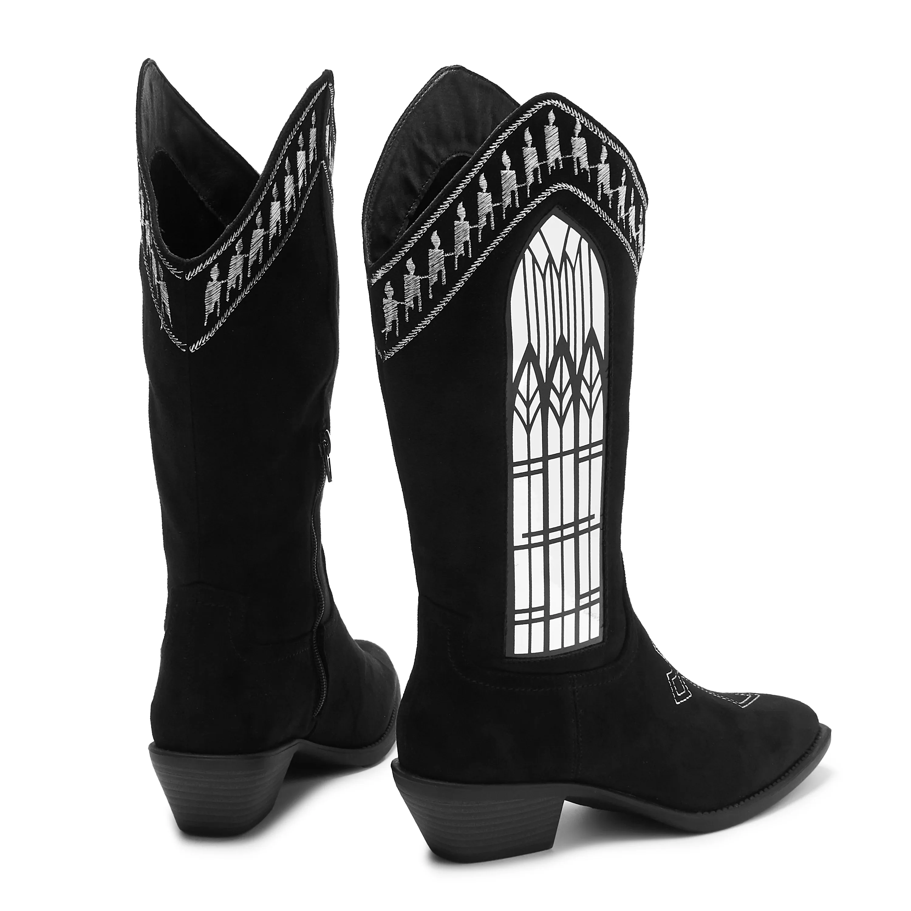 Broken Confessions Cowboy Boots - Black