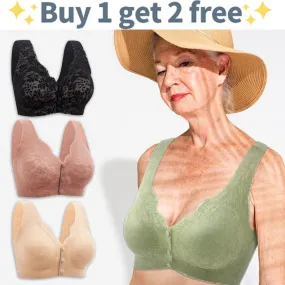 Buy 1 Get 2 Free Now Soft Front-button Wire-free Bra