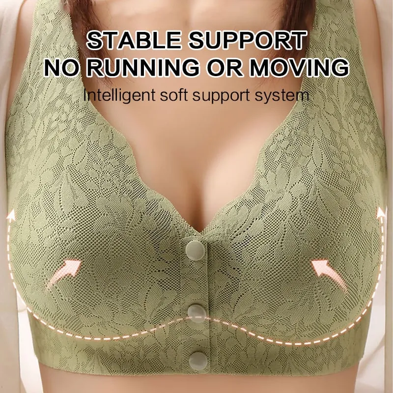 Buy 1 Get 2 Free Now Soft Front-button Wire-free Bra