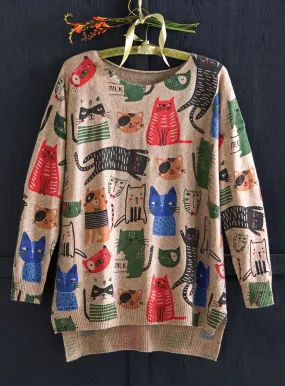 Cartoon Cats Sweater