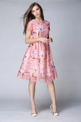 Cartoon Print Long Dress