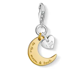 Charm Pendant "Moon & Heart I LOVE YOU TO THE MOON & BACK"