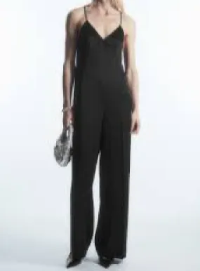 Cos Black Satin Jumpsuit