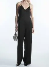 Cos Black Satin Jumpsuit