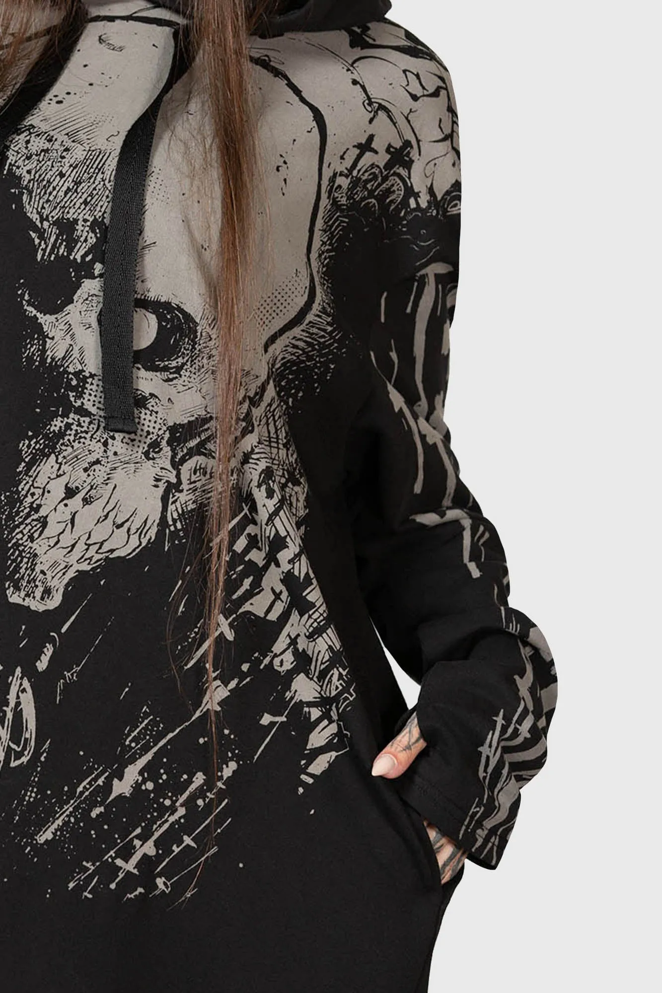 Cross The Bear Longline Hoodie