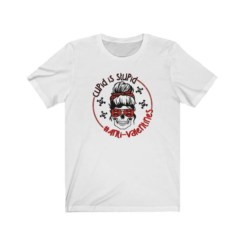 Cupid Is Stupid "Anti-Valentines" Red And Black Tee - Unisex Shirt