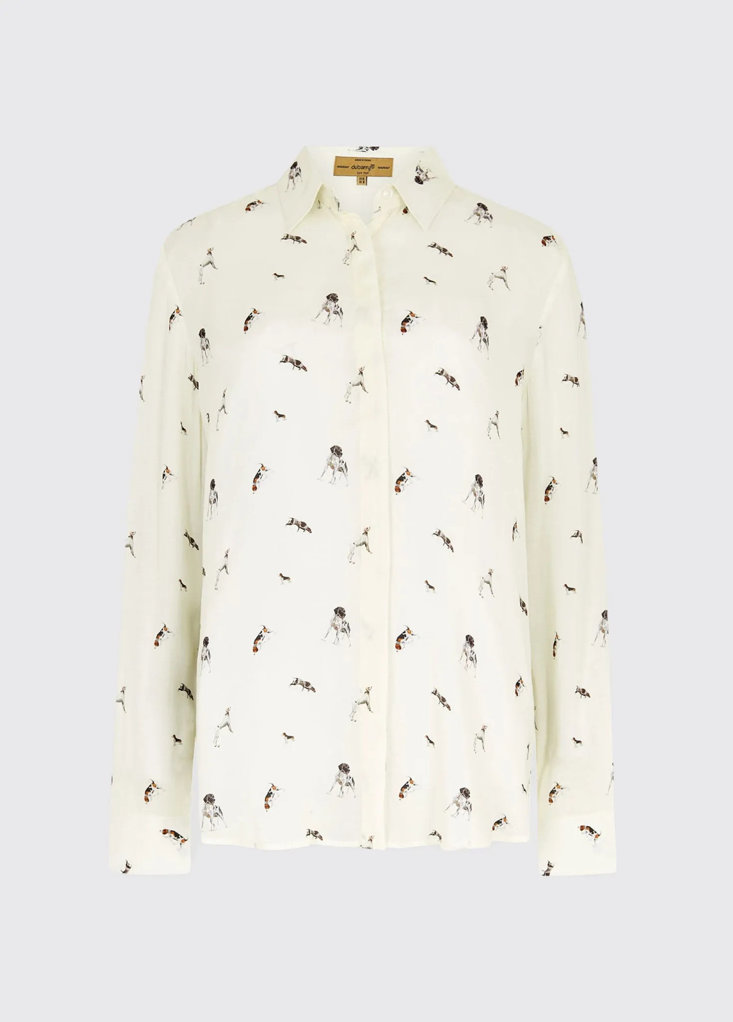 Daphne Hound Print Shirt - Cream