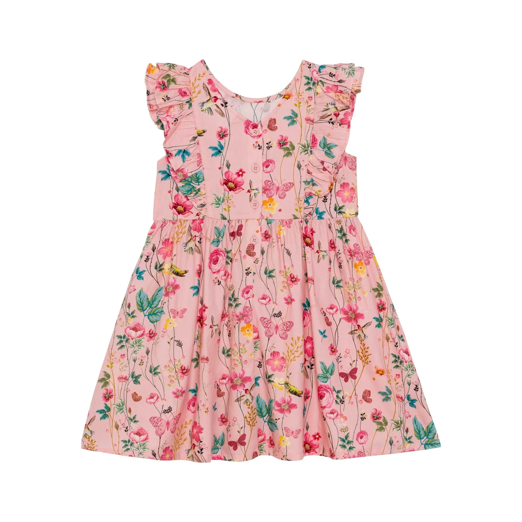 Deux par Deux Botanical Floral Frill Dress