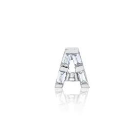 DIAMOND BAGUETTE SINGLE INITIAL STUD