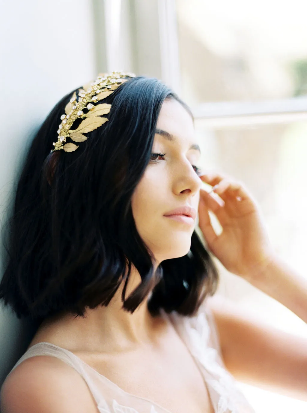 DIANA | Gold Wedding Headpiece with Crystals