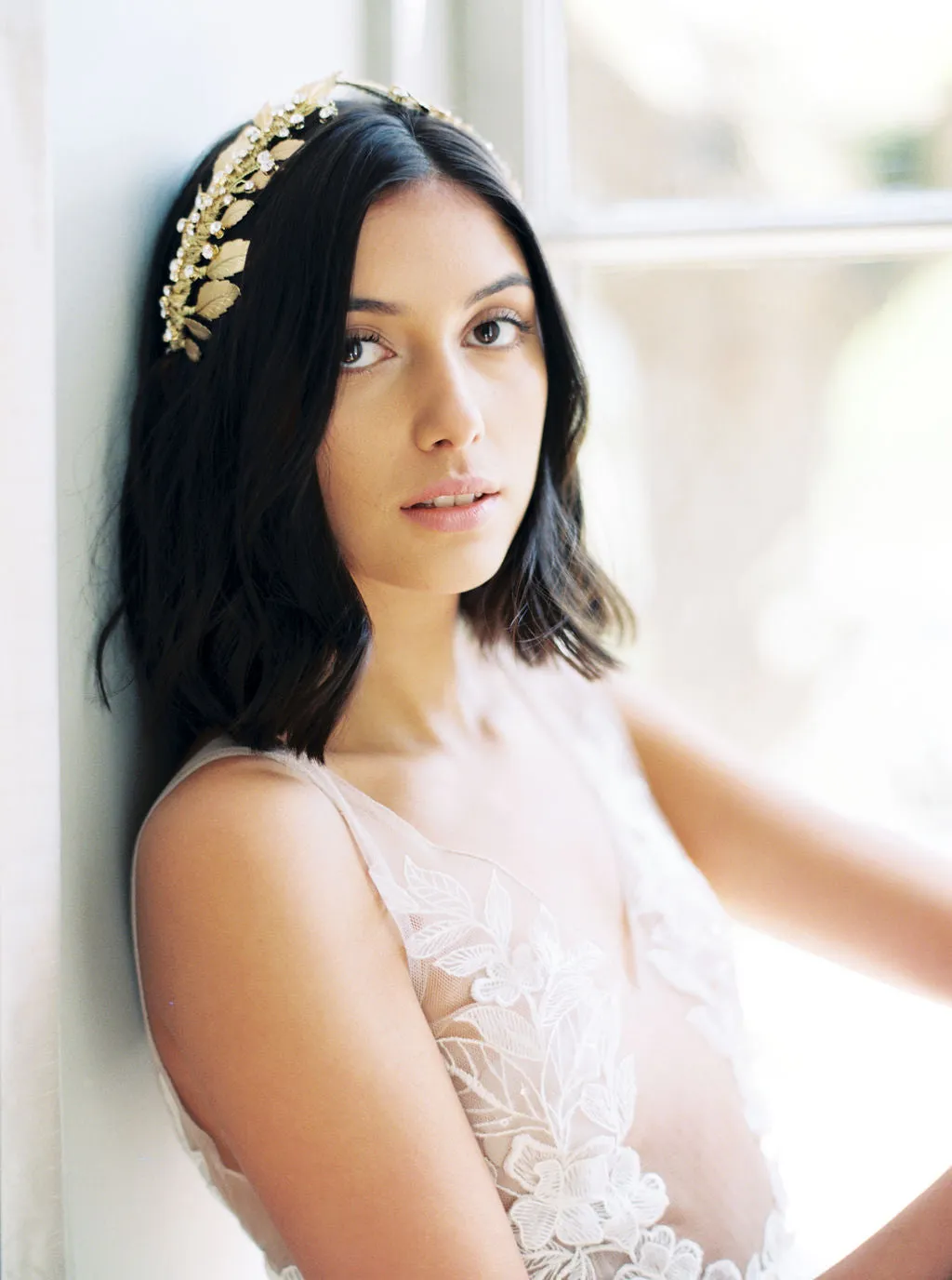 DIANA | Gold Wedding Headpiece with Crystals