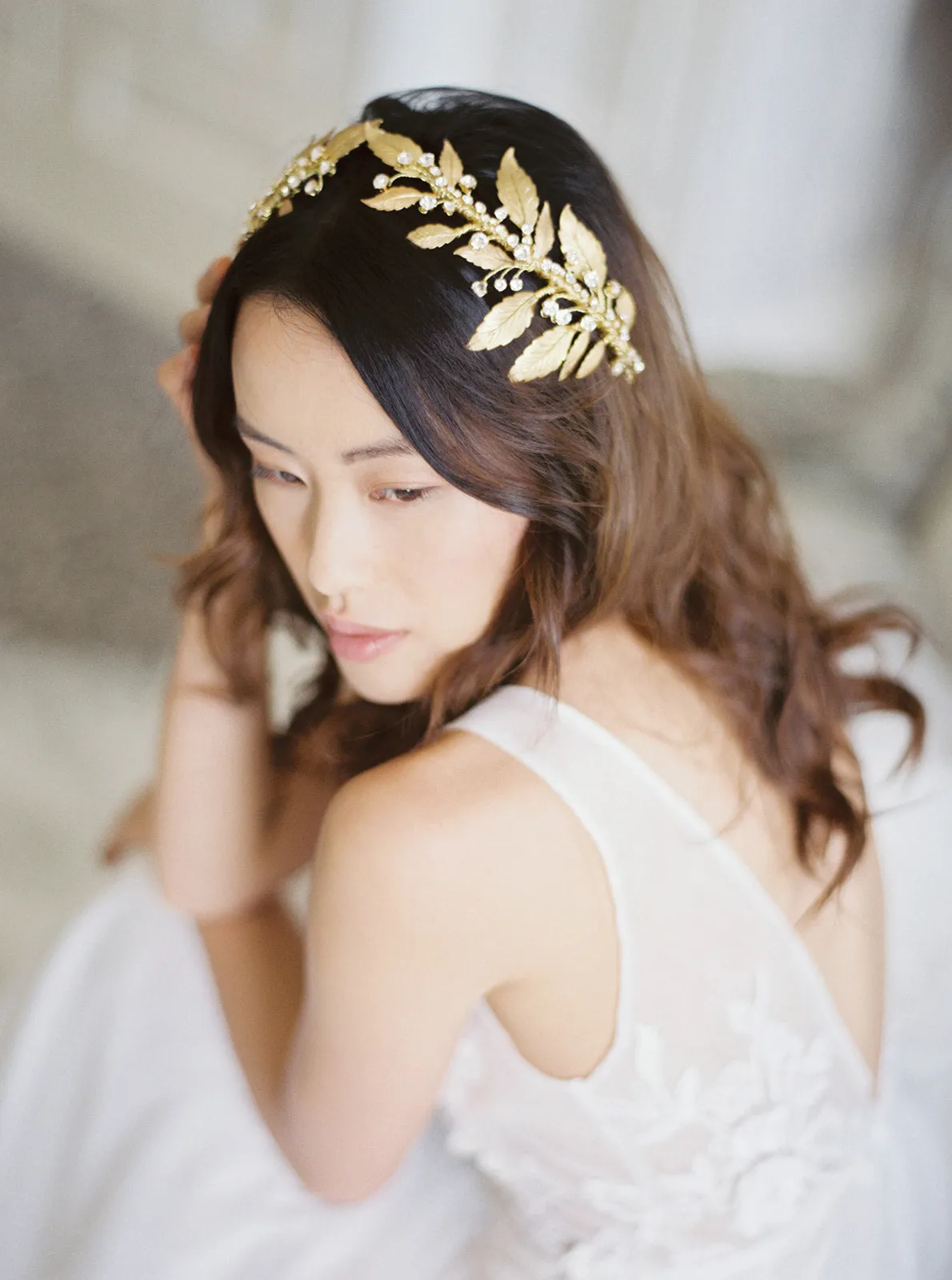 DIANA | Gold Wedding Headpiece with Crystals