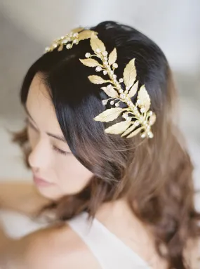 DIANA | Gold Wedding Headpiece with Crystals