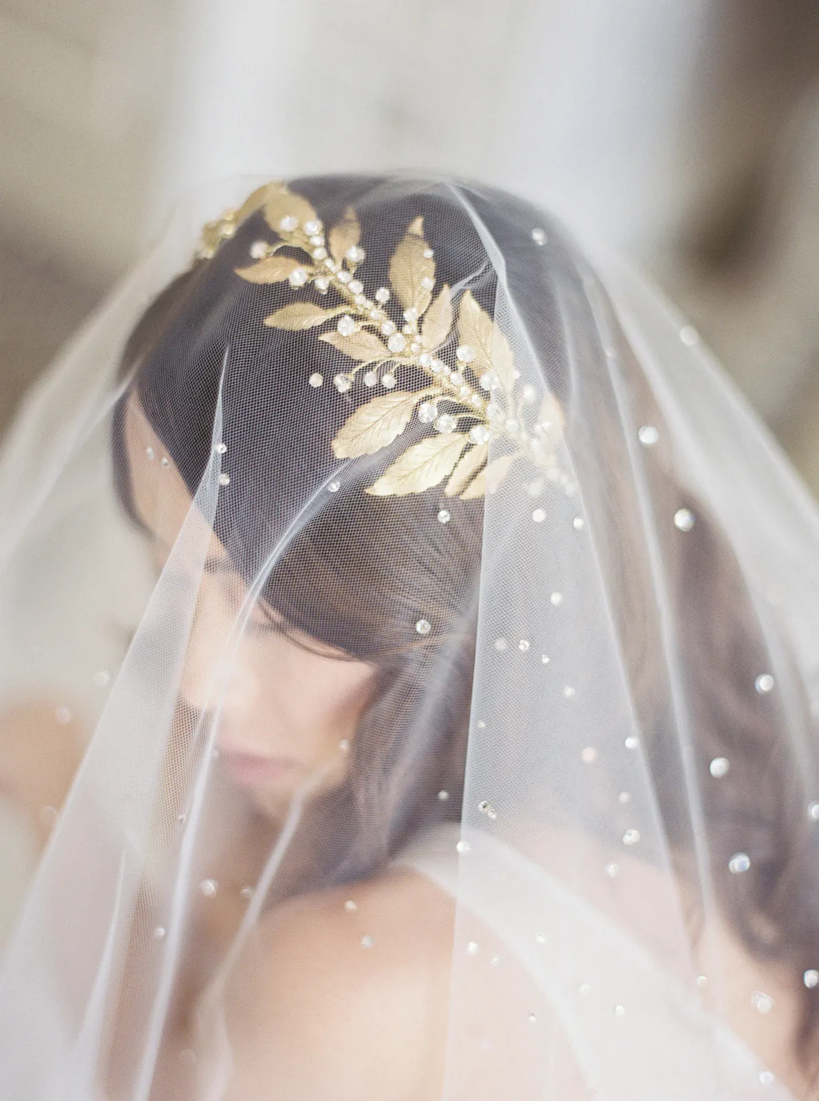 DIANA | Gold Wedding Headpiece with Crystals