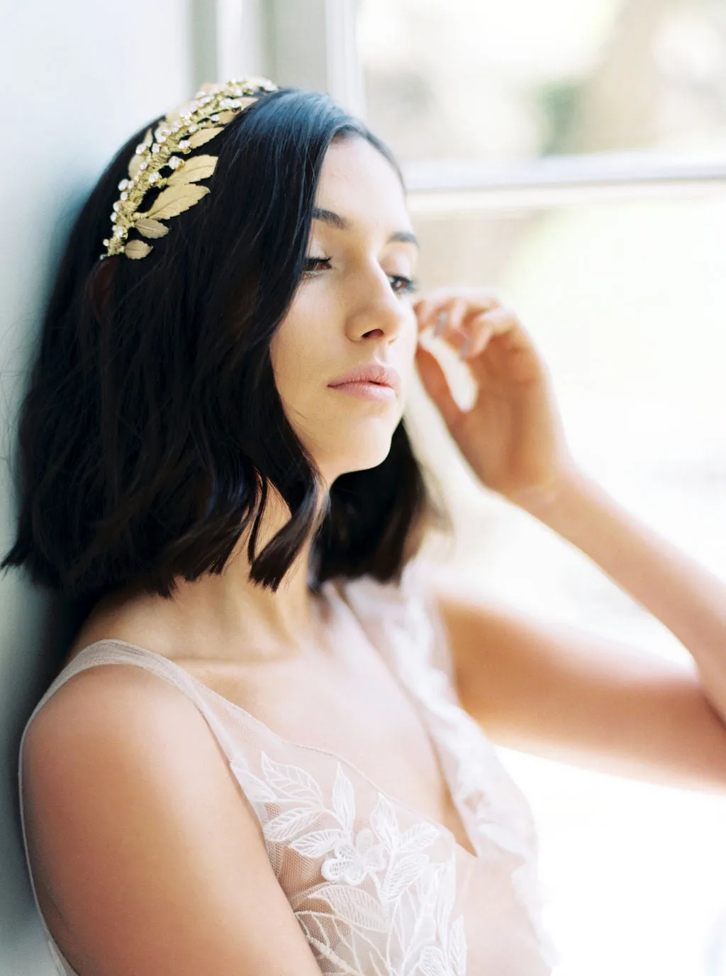 DIANA | Gold Wedding Headpiece with Crystals